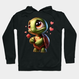 Cute Turtle on a Date Hoodie